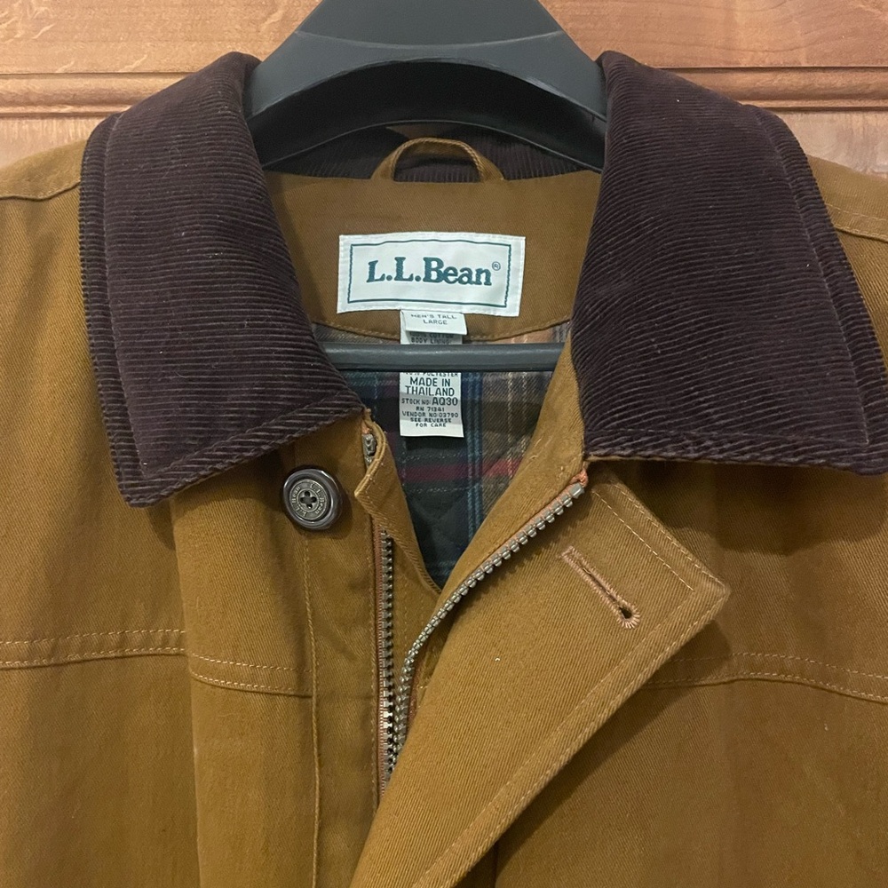 LL Bean Insulated Field Coat Large TALL